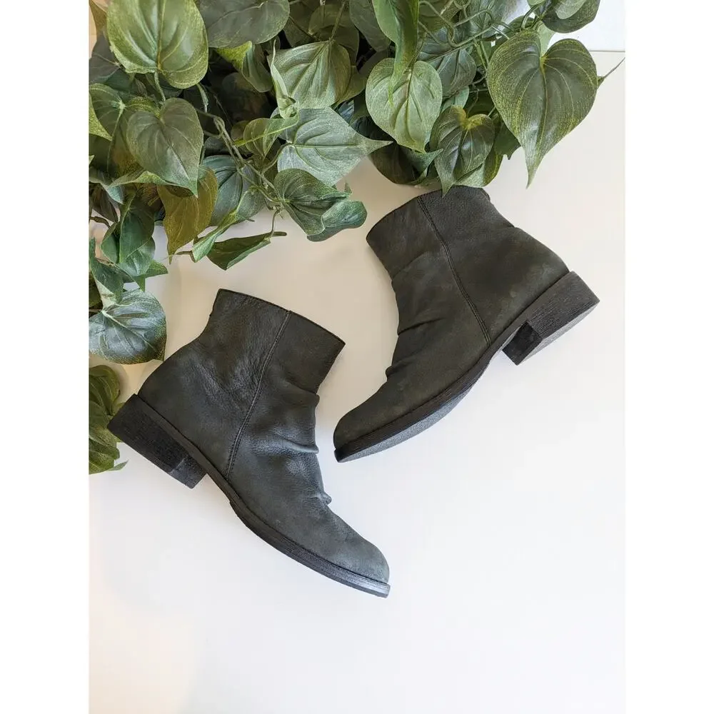 Joe's Ankle Boots Justice Leather Slouchy Boho Western Dark Gray Size 8.5